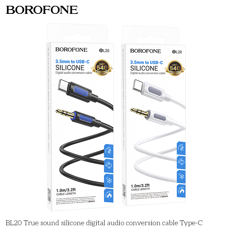 BOROFONE BL20 True sound USB-C to 3.5 mm audio cable NZ 8